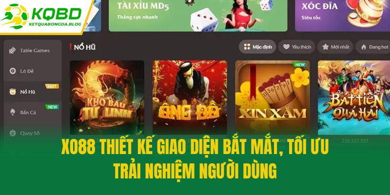 Xo88 thiết kế giao diện bắt mắt, tối ưu trải nghiệm người dùng