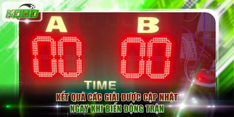 Kết quả các giải được cập nhật ngay khi biến động trận